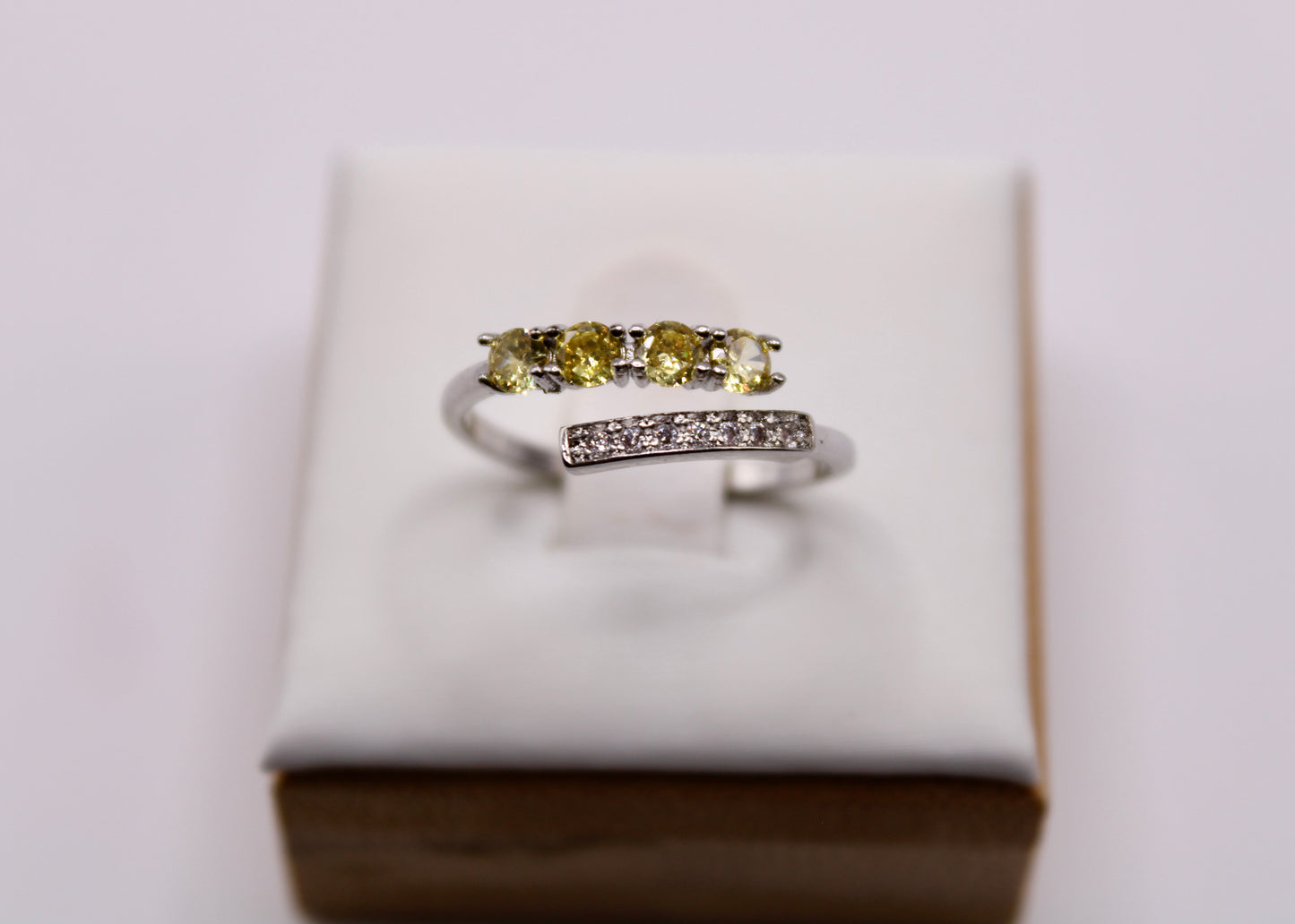 Cubic Zirconia Crossover Ring - E7038