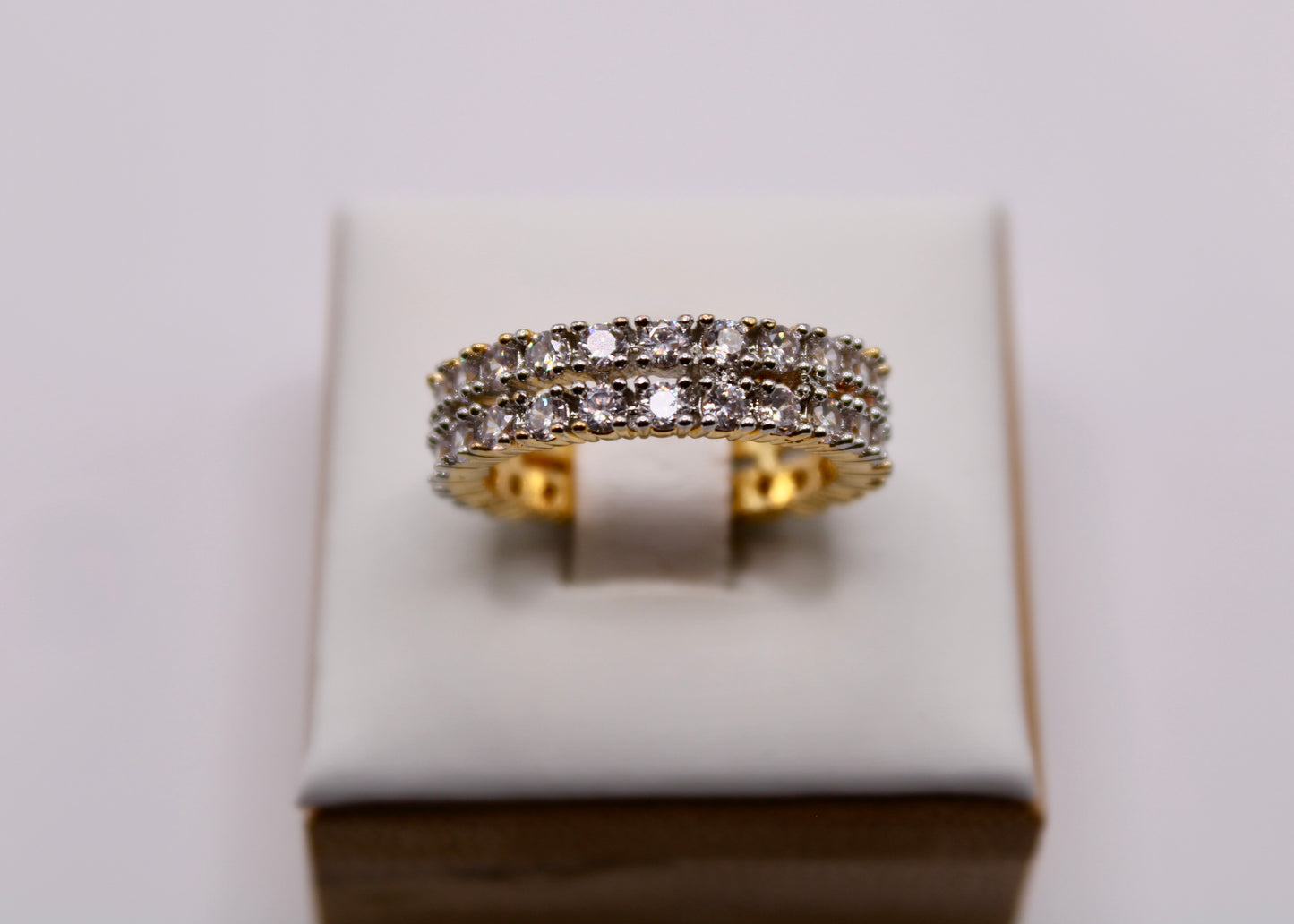 Stacked Cubic Zirconia Studded Band - E7093