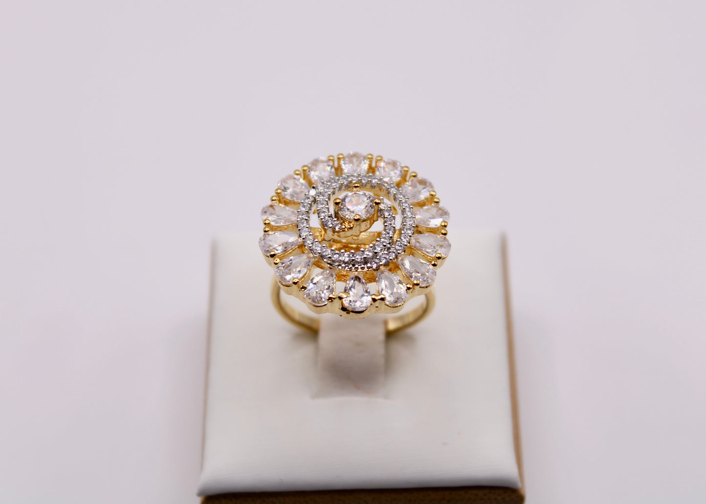 Pear-Cut Cubic Zirconia Cocktail Ring - E7095