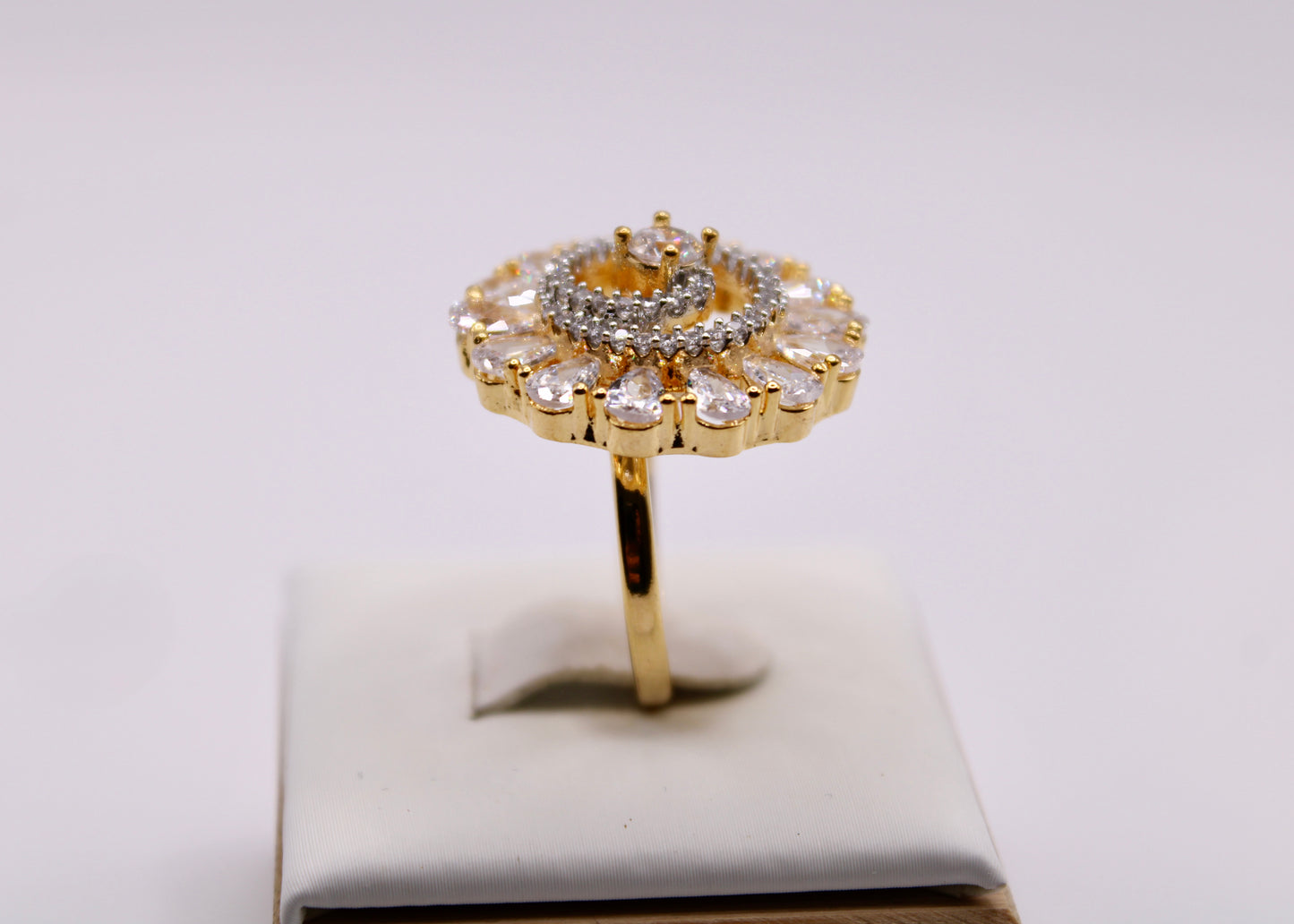 Pear-Cut Cubic Zirconia Cocktail Ring - E7095