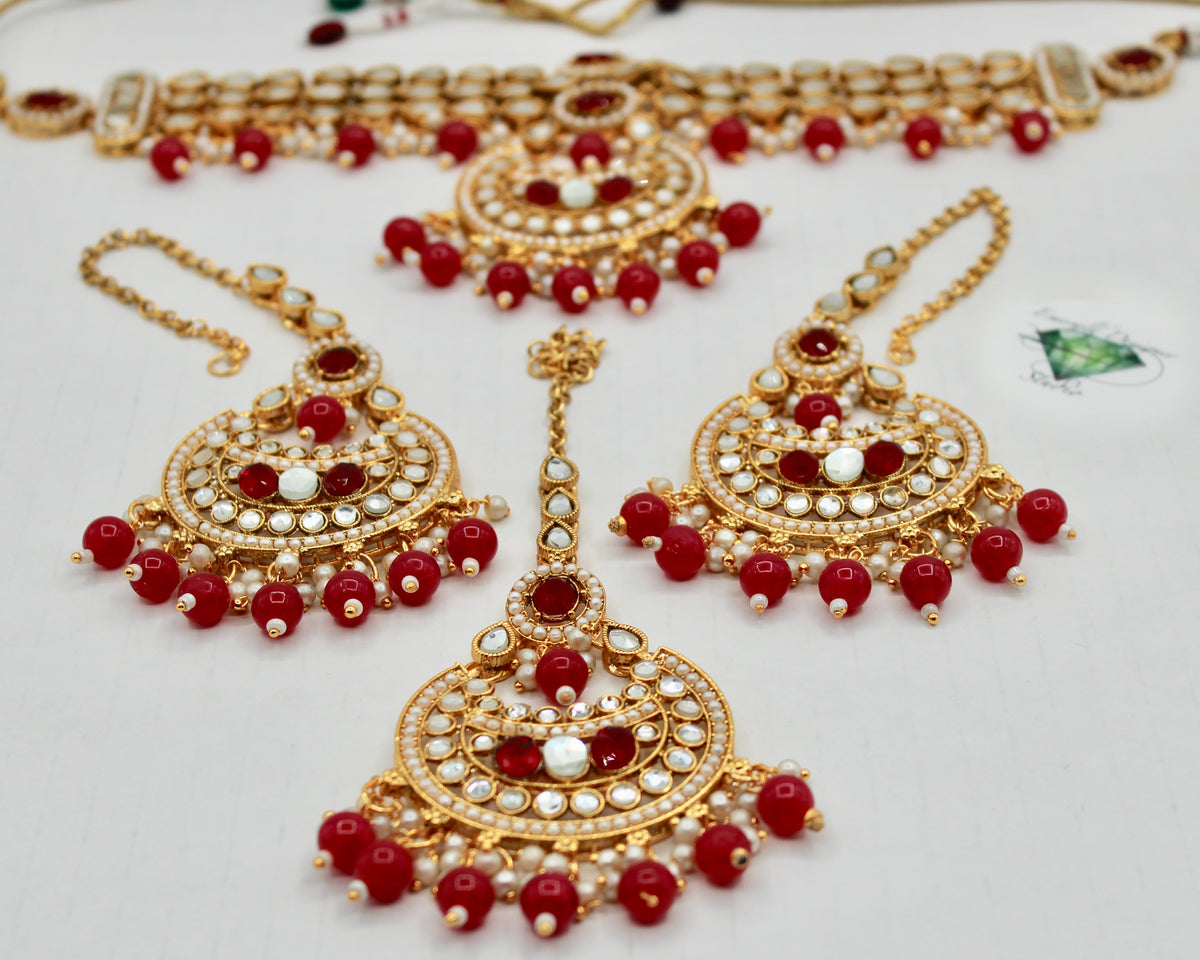 Sheesha Kundan Choker Necklace Set - E1407