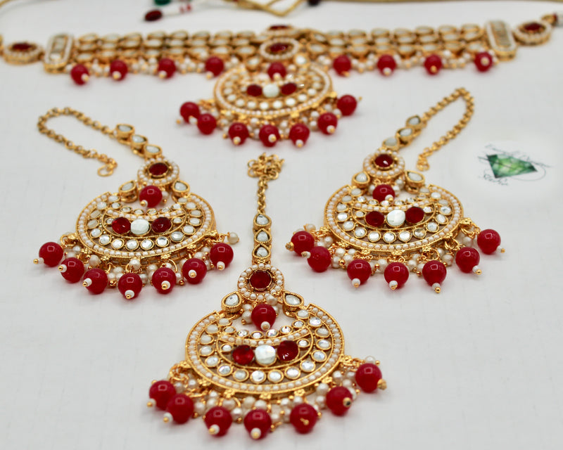 Sheesha Kundan Choker Necklace Set - E1407