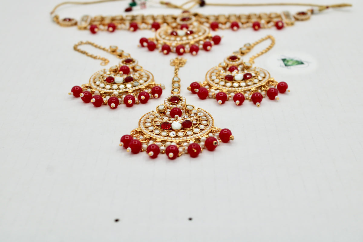 Sheesha Kundan Choker Necklace Set - E1407