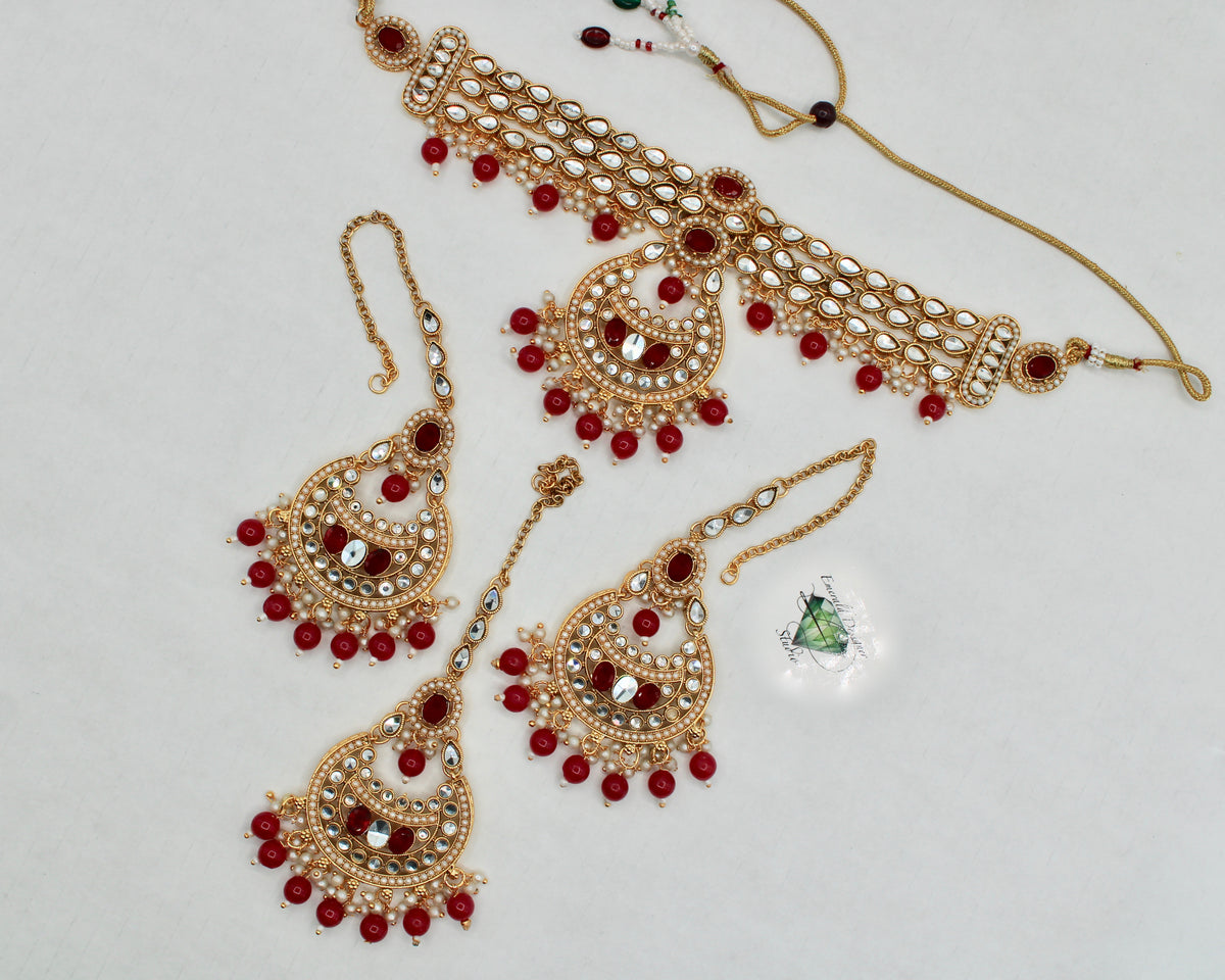 Sheesha Kundan Choker Necklace Set - E1407