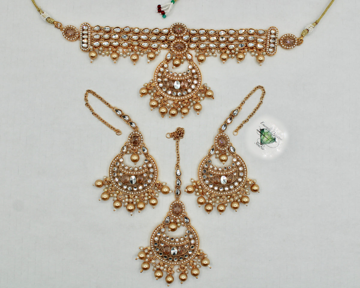 Sheesha Kundan Choker Necklace Set - E1407