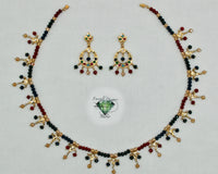 Hyderabadi Gold-Plated Necklace Set With Hydro Beads - E1408