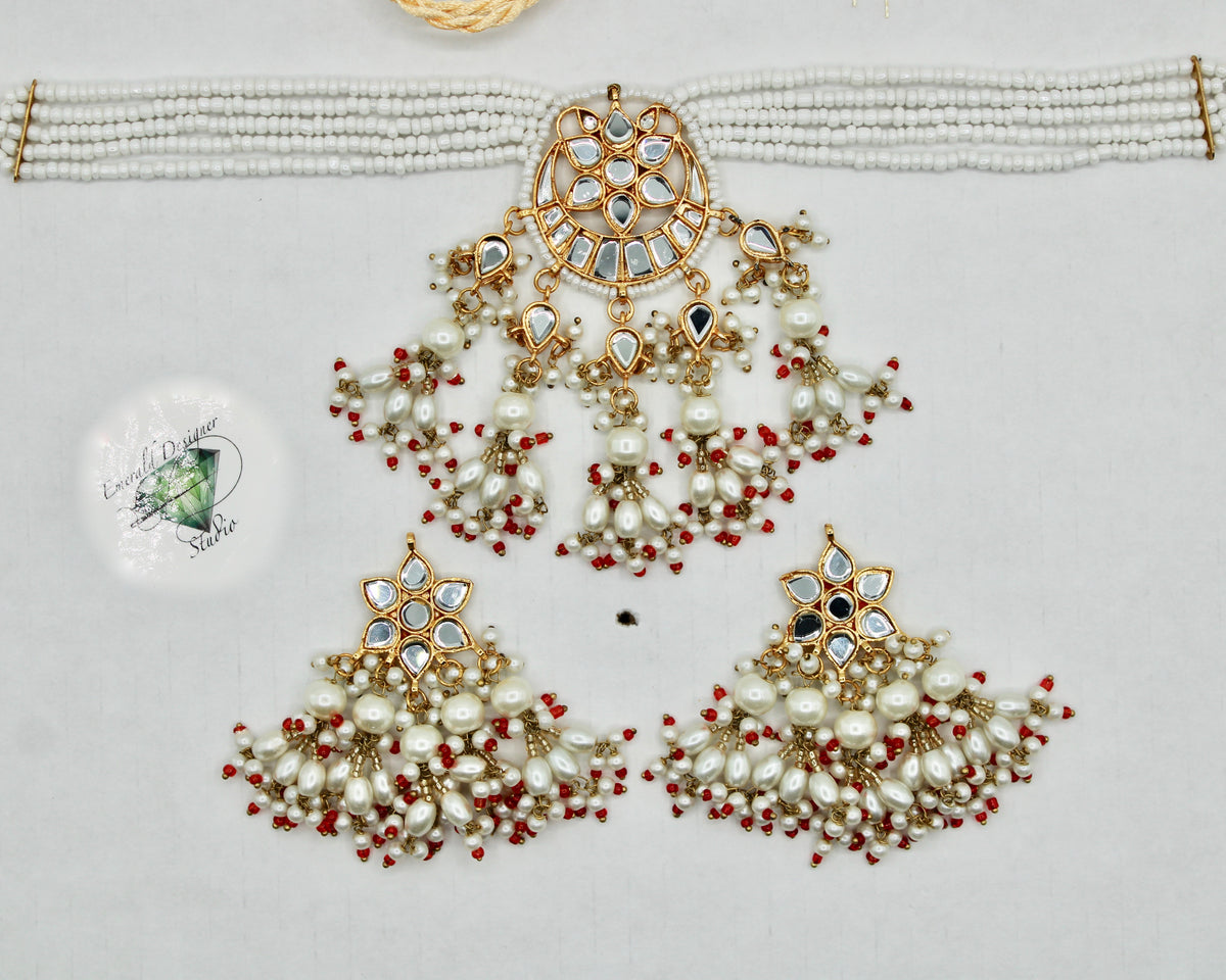 Sheehsa Kundan Choker Necklace Set - E1360