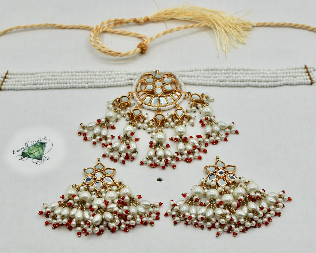 Sheehsa Kundan Choker Necklace Set - E1360