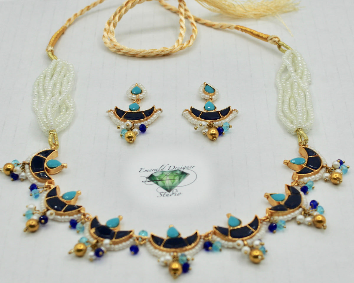 Feroza and Sapphire Necklace Set - E2507