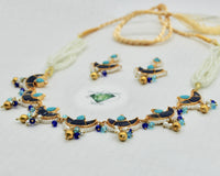 Feroza and Sapphire Necklace Set - E2507