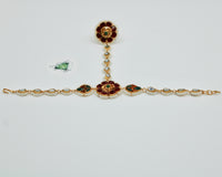 Sheesha Kundan Bracelet With Ring - E1506