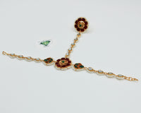 Sheesha Kundan Bracelet With Ring - E1506