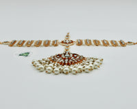 Faux Pearl and Cubic Zirconia Mathha Pati - E1406