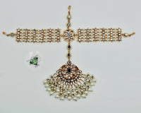 Faux Pearl and Cubic Zirconia Mathha Pati - E1406