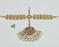 Faux Pearl and Cubic Zirconia Mathha Pati - E1406