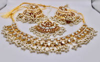 Sheesha Kundan And Faux Pearl Necklace Set - E1222