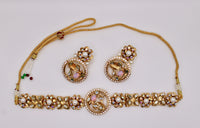 Rhinestone and Faux Pearl Necklace Set - E1215