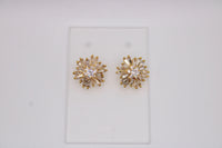 Cubic Zirconia Gold-Tone Studs - E1251