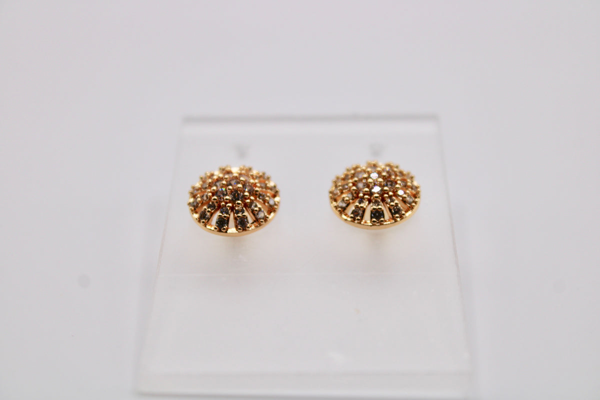 Gold-Tone Studs With Centred Cubic Zirconia - E1245