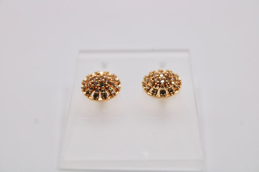 Gold-Tone Studs With Centred Cubic Zirconia - E1245