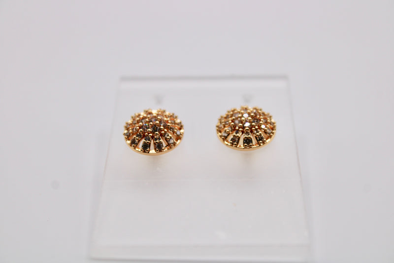 Gold-Tone Studs With Centred Cubic Zirconia - E1245
