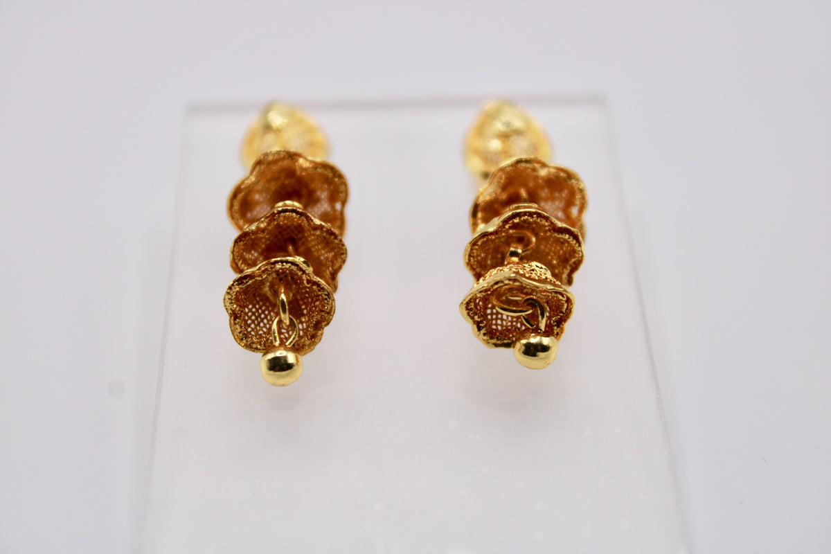 Gold-Tone Layered Jhumkis - E1235