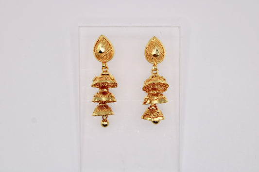 Gold-Tone Layered Jhumkis - E1235