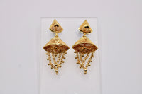 Gold-Tone Jhumkis With Appliqués - E1238