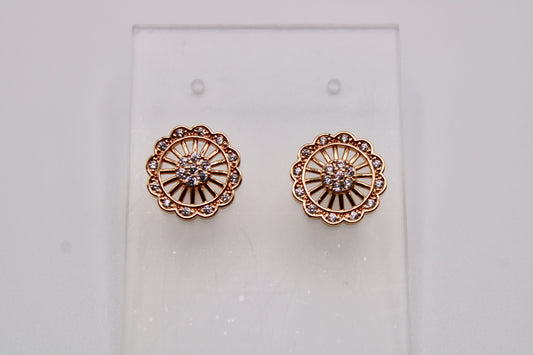 Rose Gold Cubic Zirconia Studs - E1246
