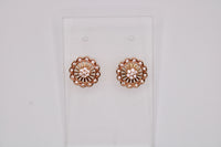 Rose Gold Cubic Zirconia Studs - E1246