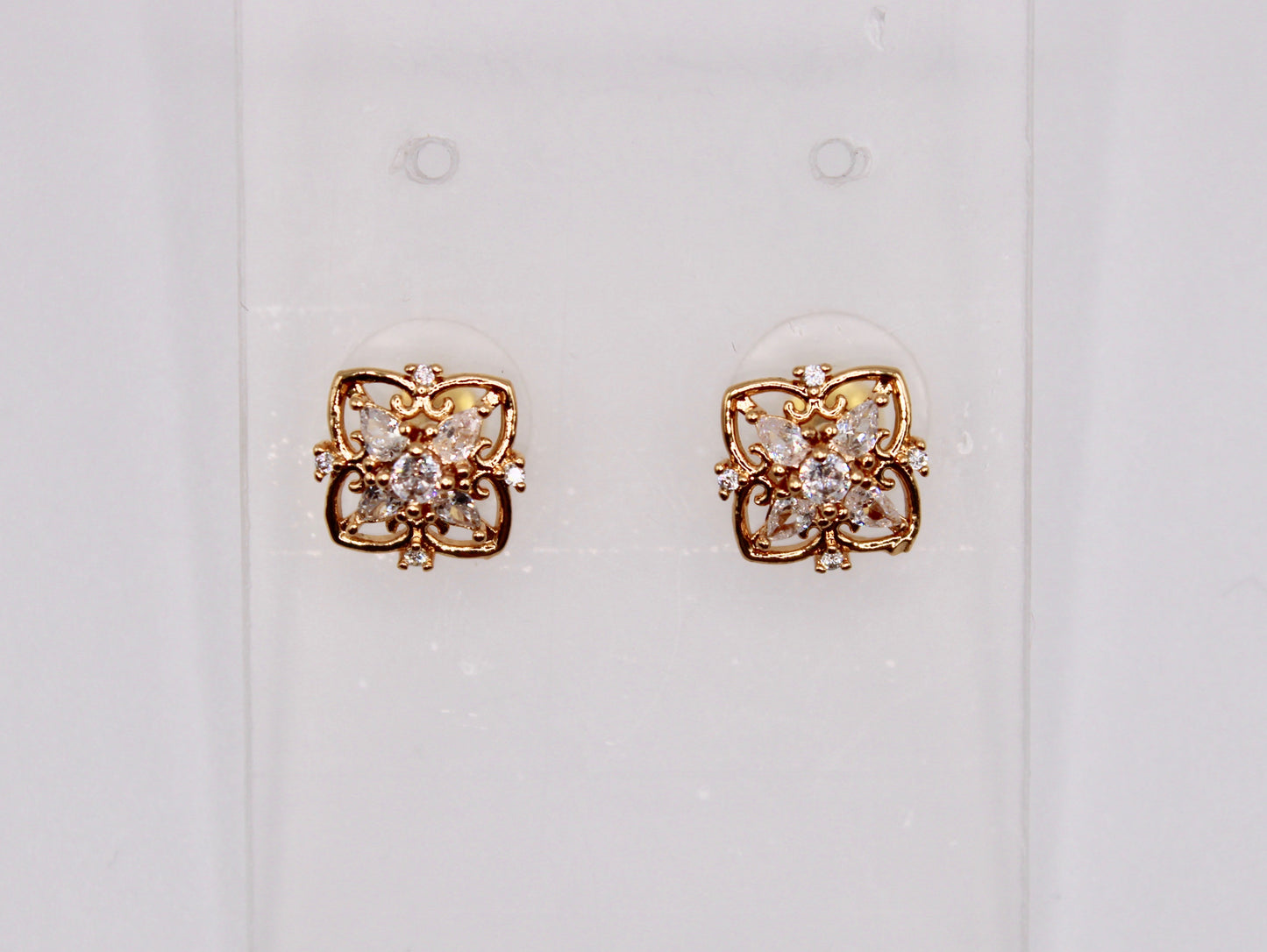 Gold-Tone Cubic Zirconia Studs - E1247
