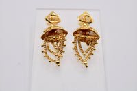 Gold-Tone Jhumkis With Layered Appliqués - E1240