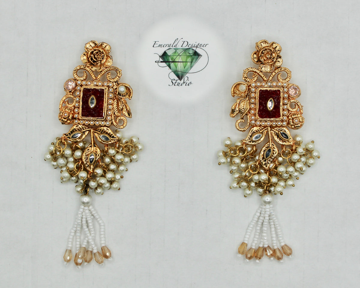 Fusion Crushed Stone Gajra Earring - E1508