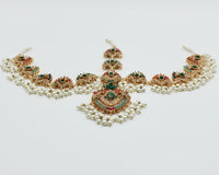 Bridal Faux Pearl and Nauratan Mathha Pati - E1600