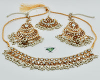 Sheesha Kundan and Faux Pearl Necklace - E2509