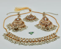 Sheesha Kundan and Faux Pearl Necklace - E2509