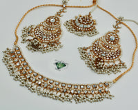 Sheesha Kundan and Faux Pearl Necklace - E2509