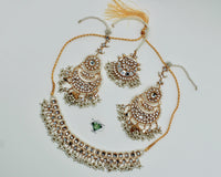 Sheesha Kundan and Faux Pearl Necklace - E2509