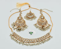 Sheesha Kundan and Faux Pearl Necklace - E2509