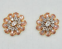 Floral Cubic Zirconia And Mona Lisa Studs - E2500