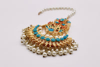 Multicolour Teeka With Faux Pearls - E962