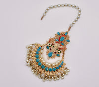 Multicolour Teeka With Faux Pearls - E962