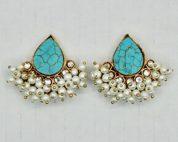 Gold Plated Semi-Precious Studs - E2501