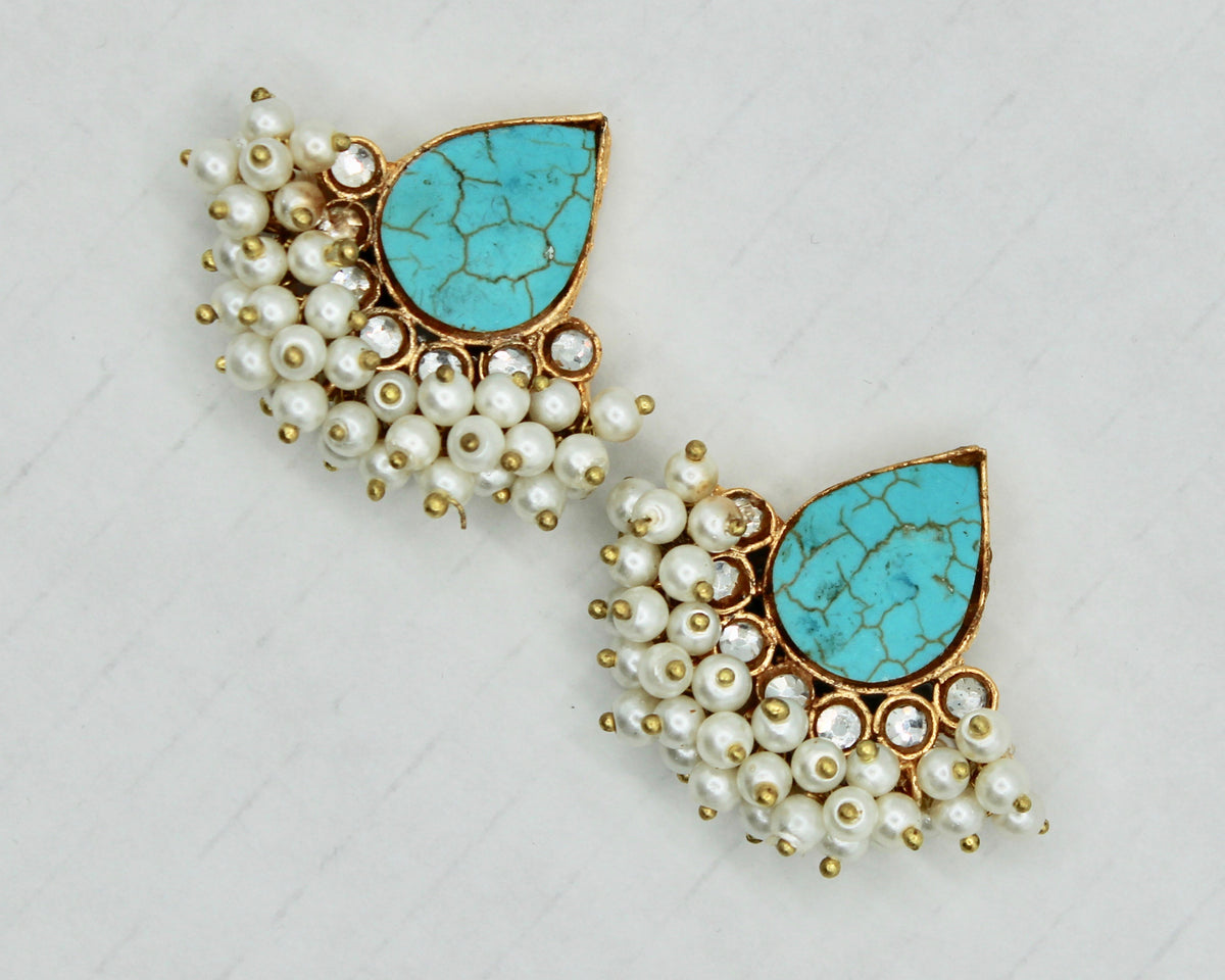 Gold Plated Semi-Precious Studs - E2501