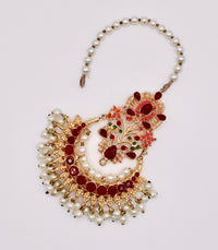 Multicolour Teeka With Faux Pearls - E962