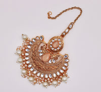 Faux Kundan and Pearl Teeka - E953