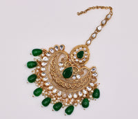 Faux Kundan and Pearl Teeka - E953