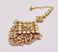 Sheesha Kundan and Faux Pearl Teeka - E970