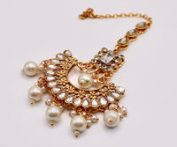 Faux Kundan and Cubic Zirconia Teeka - E967