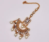 Faux Kundan and Cubic Zirconia Teeka - E967